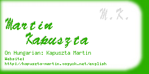 martin kapuszta business card